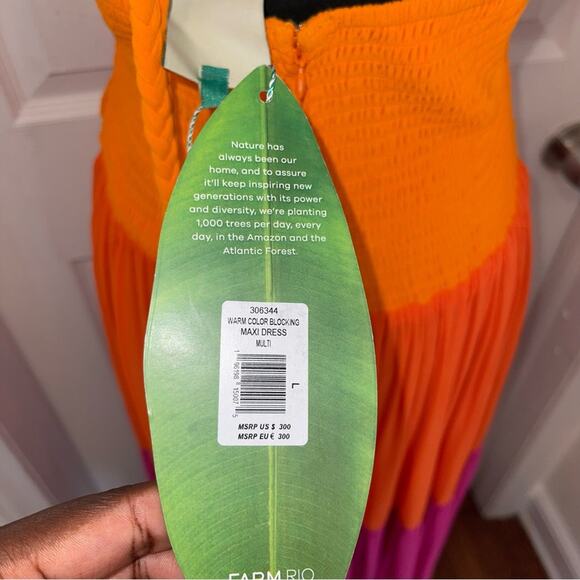 FARM RIO Warm Color Blocking Maxi Dress - Picture 12 of 13